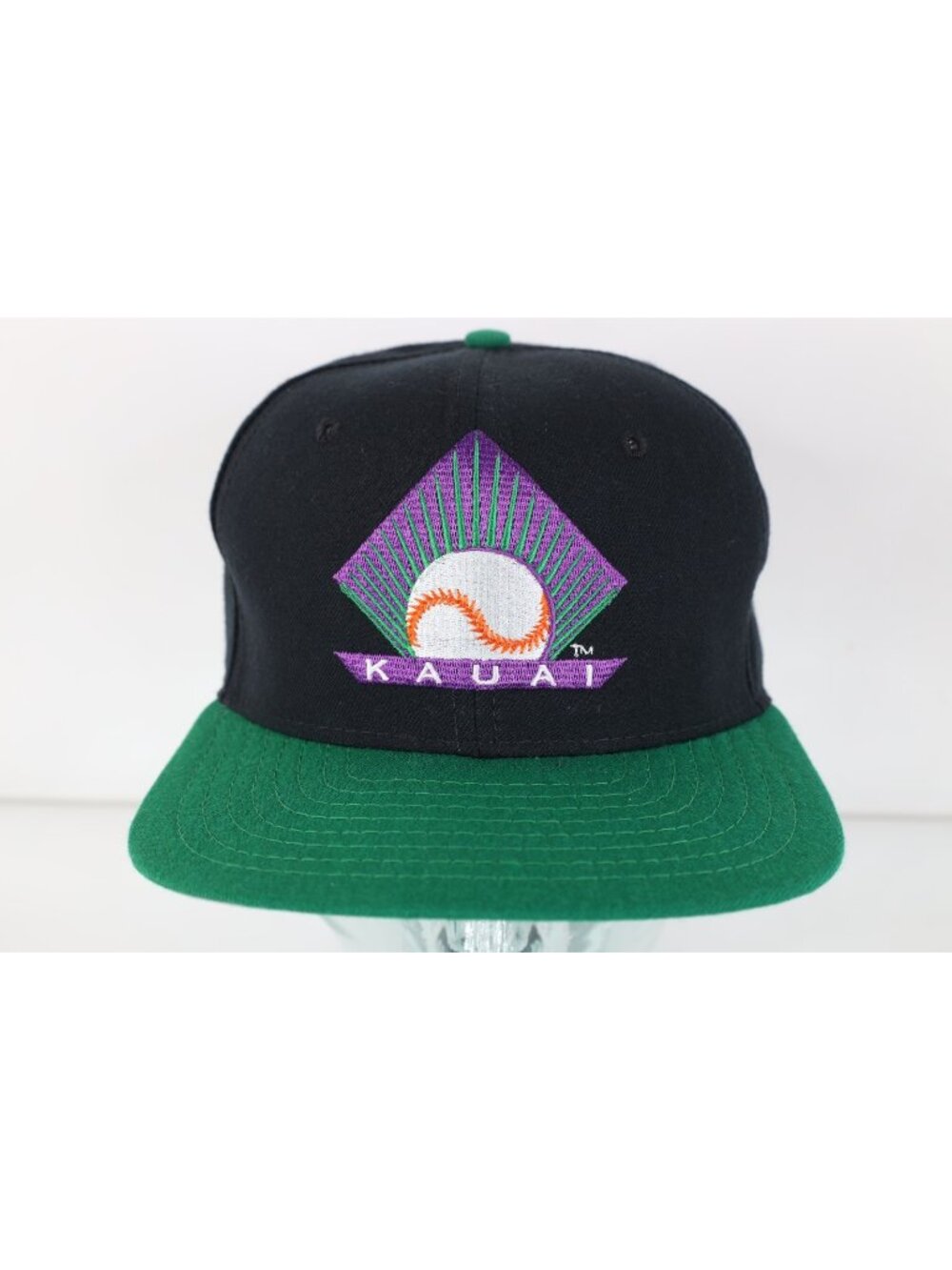 Deadstock Vintage 90s New Era Pro Model Kauai Emeralds Baseball Snapback Hat USA